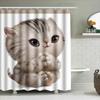 Super Cute Cat Shower Curtain Bathroom Decor With High Definition Print For Kids' Room Or Nursery