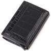 Unisex Tri-fold Automatic Cardholder Made of Genuine Leather with Crocodile Effect CANPELLINI 21930 Black