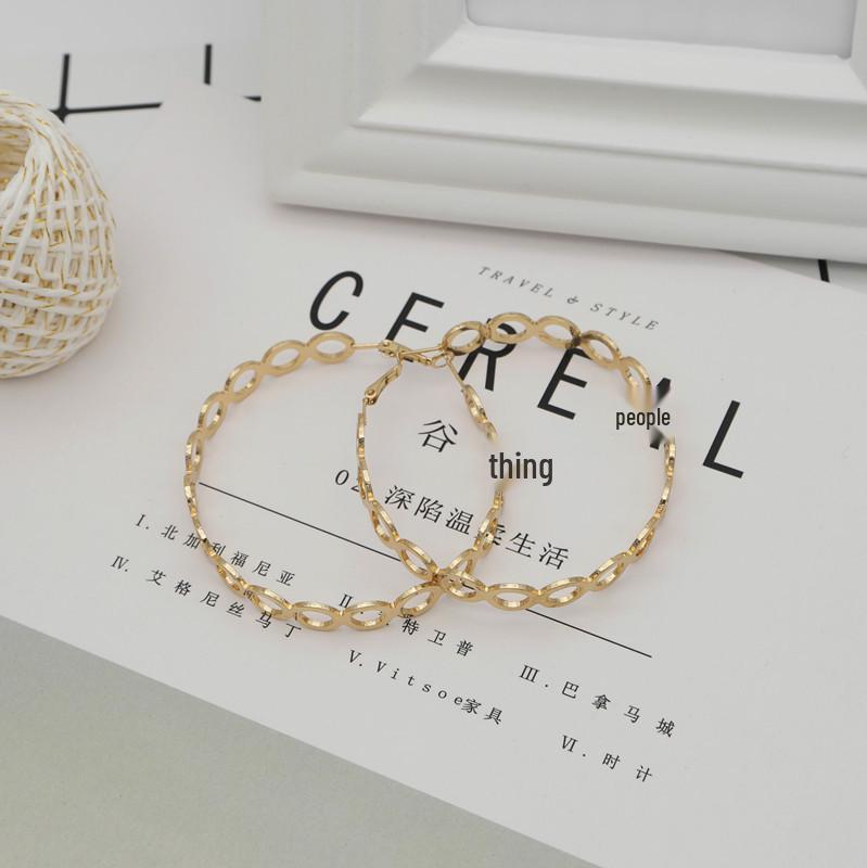 Geometric Circle Alloy Stud  Dangle Earrings: Trendy European, American, Japanese, Korean Style for Women