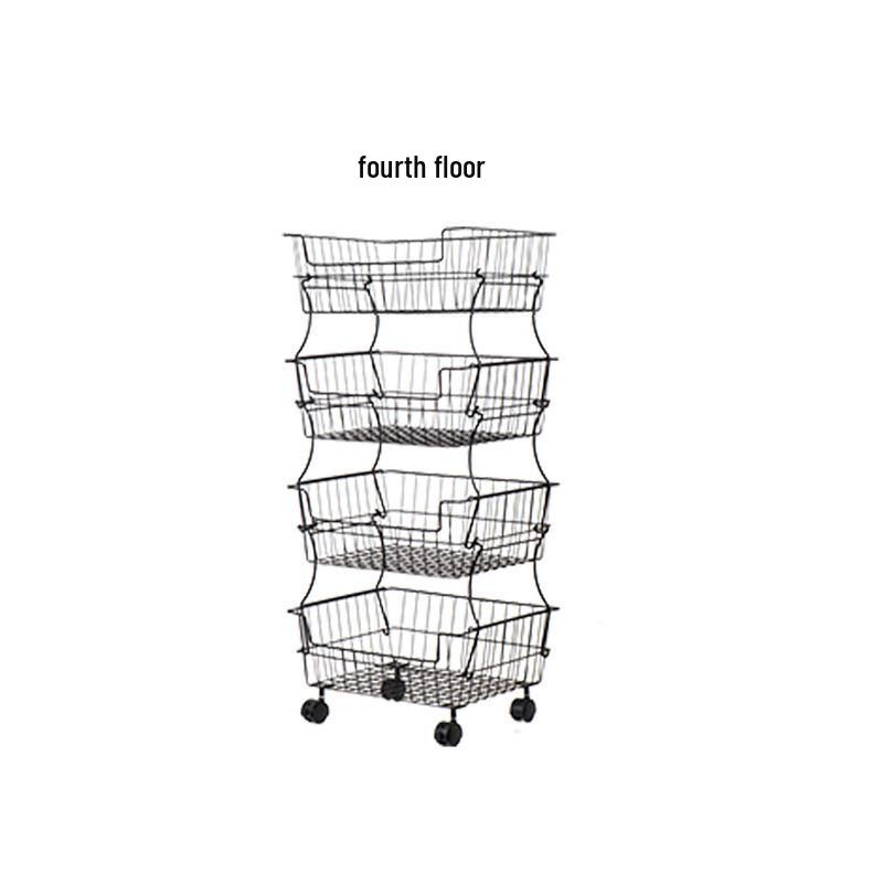 Compact Kitchen Trolley: Multi-Layer Detachable Storage Rack for Fruits, Vegetables, Snacks - Ideal for Living Room or Bedroom.