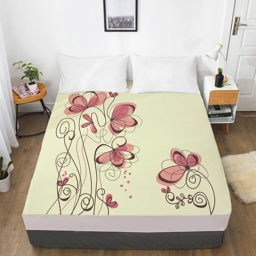 Fitted Sheets With Elastic Band Mattress Cover 3D HD Printed Bedsheet Bed Sheet Linens 160X200/120x200CM Size Bedding