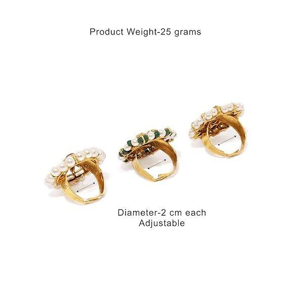 Combo Of 3 Traditional Adjustable Finger Ring For Women