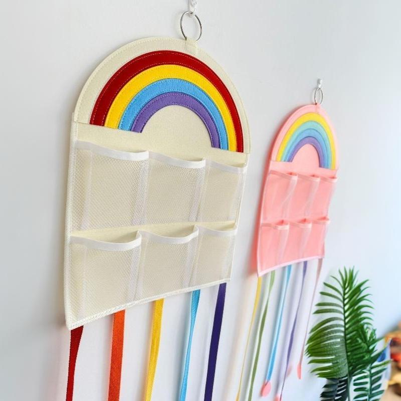 Children Hair Clips Bows Headbands Ties Organizer Hanging Storage Bag Room Decor