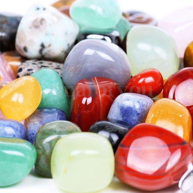 5 Stück Großpackung gemischte natürliche verschiedene Trommelsteine ​​Kristallheilung Reiki 10-25mm MIX FARBE