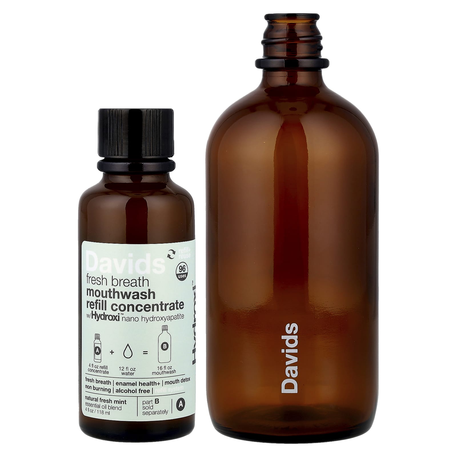 

Набор для заправки освежителя дыхания Davids, без спирта, натуральная свежая мята, 2 штуки