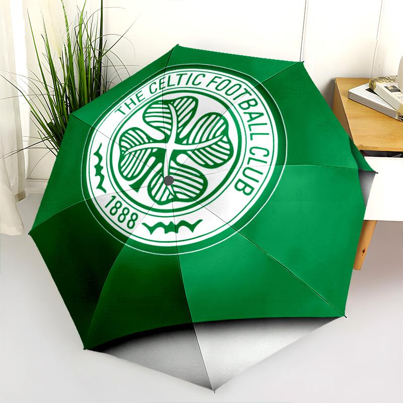 Modello del Celtic Football Club, ombrello pieghevole automatico, design portatile e pieghevole, 8 stecche, un regalo di Natale o di compleanno.