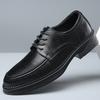 Leather shoes men's spring business dress high-end sense casual commuting leather soft sole black men's wedding groom shoes