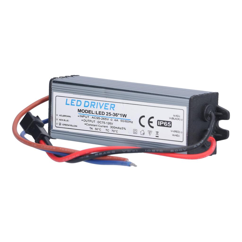 LED Driver Light Transformer DIY Lamp Driving Power Supply AC95‑265V DC75‑126V 25‑36x1W 300mA
