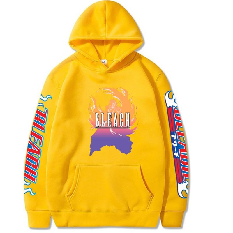 BLEACH Hoodies Print Fashion Sweatshirt Hip Hop Casual Unisex Autumn Winter Fleece Streetwear Tops Oversize Male Sudaderas