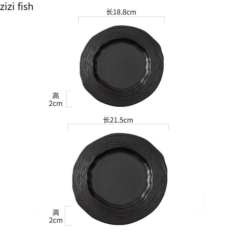 Matt Oregelbunden Keramisk Tallrik Kreativ Vågig Textur Desserttallrik Biffstallrik Salladstallrikar Grilltallrikar Special Porslin