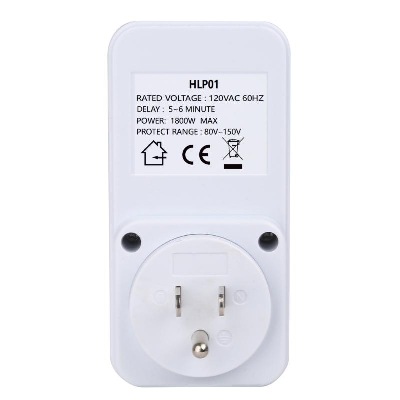 Small Outlet Protector Voltage Fluctuation Monitoring Auto Power Cuts Included ABS Suitable for US Refrigerators