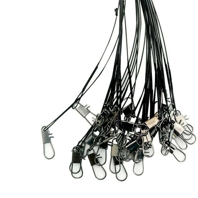 10 Pcs Anti-bite Fly Leash Fishing Lead Line Suitable Outdoor Fishing Rope Tools Stainless Steel Rolling Swivels Fishes Lines