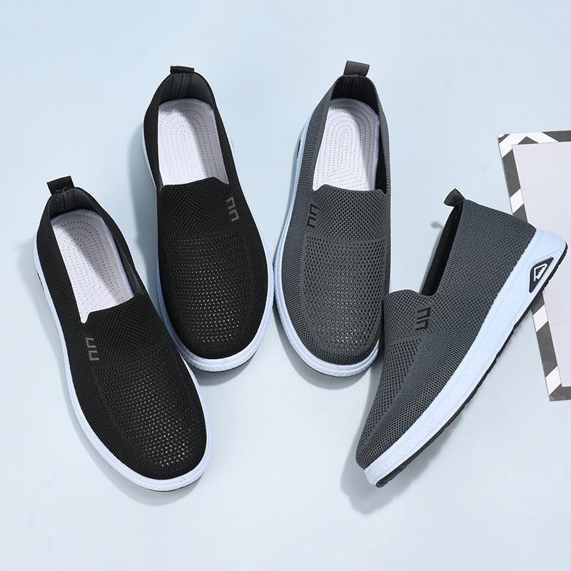 Shoes Men's Breathable Mesh Men's Shoes Casual One-pedal Lazy Shoes Soft-soled Cloth Shoes