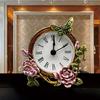 Compact Vintage Desk Clock with Quiet Movement and Metal Florals Butterfly Pattern Decorative Mini Table Clock Gift