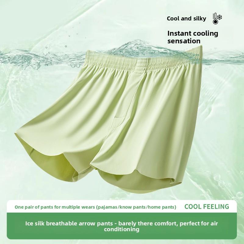 Men's Summer Ultra Thin Ice Silk Loose Breathable No Trace Four Corners Underwear
