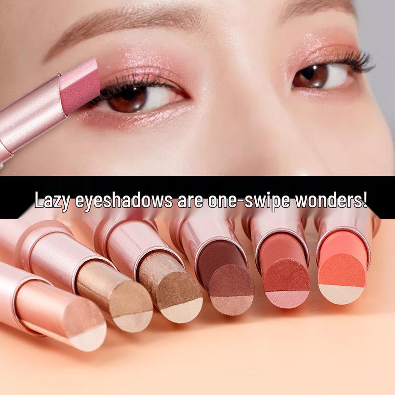 Cahill Dual-Color Shimmer Eyeshadow Stick - Glitter, Waterproof, Smudge-Proof, Easy Application.