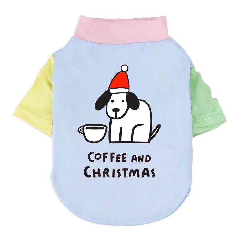 1 Pc Pet T-shirt  Fashionable Cartoon Bear Soft Breathable Dog Vest Cat Casual Clothes