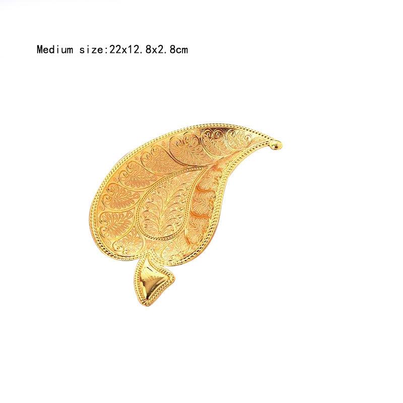 Metal Leaf Snack Plate Vintage Zinc Alloy Leaf Shaped Appetizer Platter Food Serving Plates