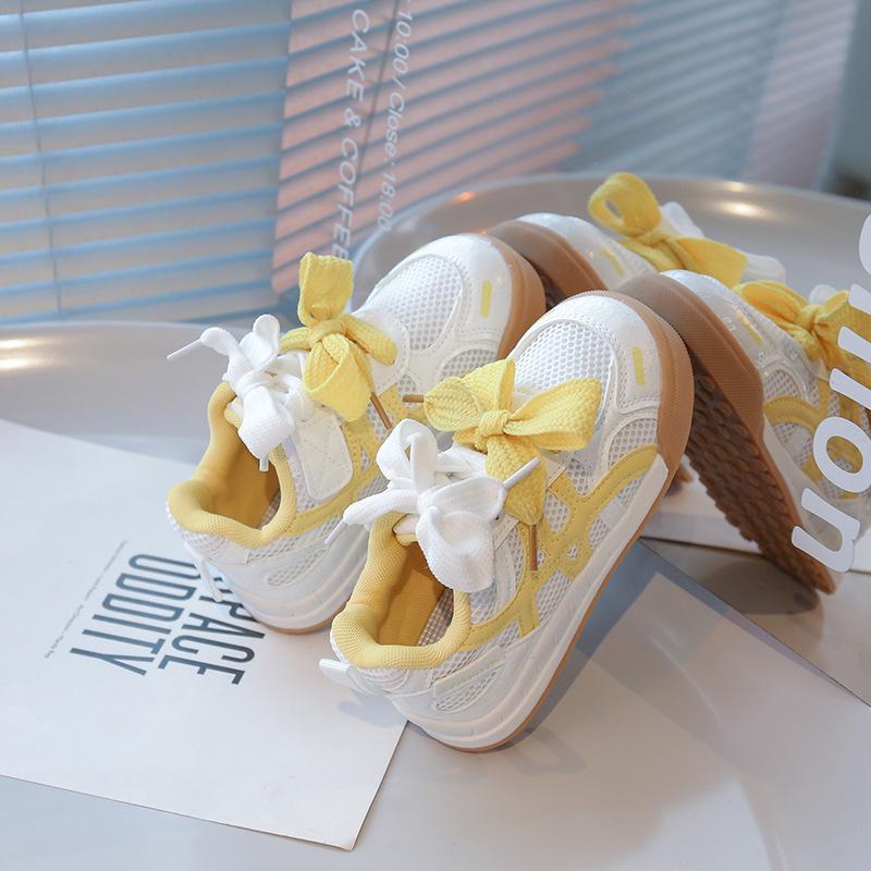 

Girls moral training shoes 2025 spring and autumn new fashion trendy shoes mesh breathable boys white shoes children s sports shoes 28 жёлтый