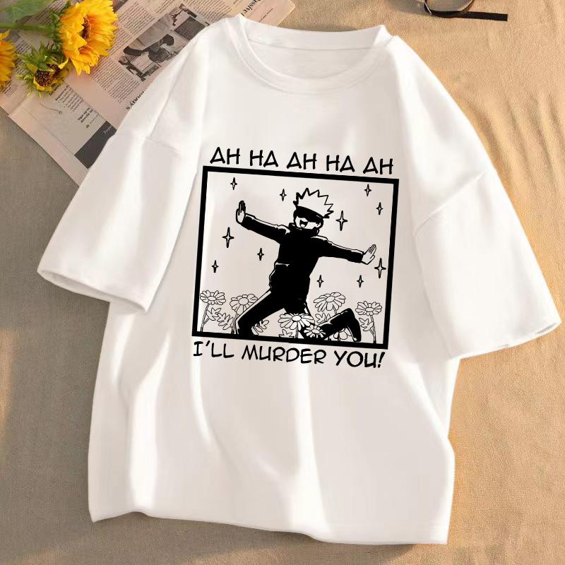 Jujutsu Kaisen Anime T-shirt Unisex Pattern T-shirt Summer Short-sleeved Casual Cute Cartoon Tops Gojo Sato Tadayoshi Streetwear