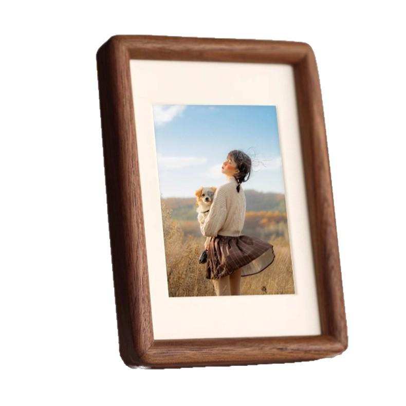 3D Decorative Solid Wood Photo Frame with Mortise and Tenon Structure, Perfect for Desktop Display and Commemorative Couple Photos