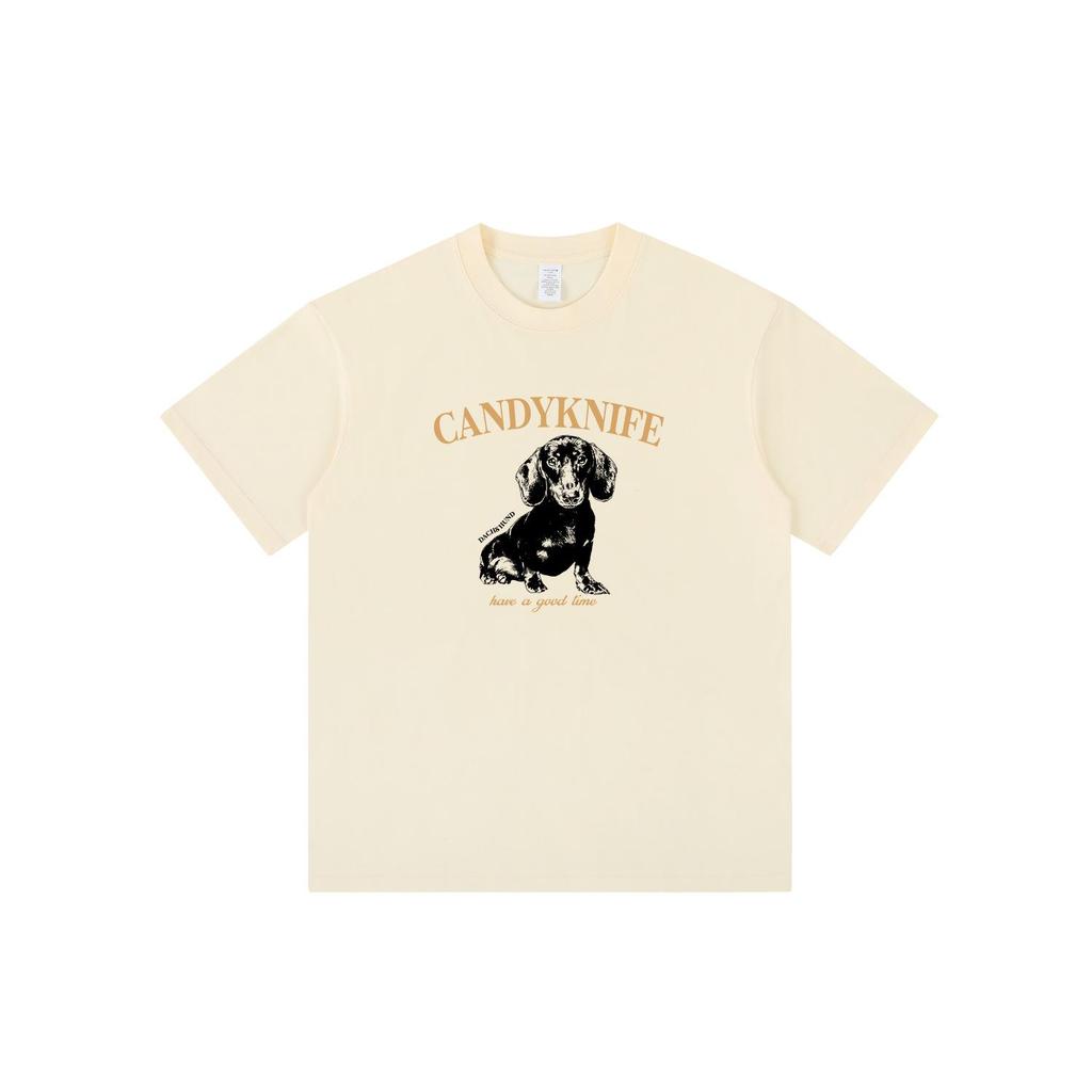Women's Summer Chic Puppy Print Cotton T-Shirt