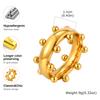 Trendy Stainless Steel Mix Color Mini Ball Ring for Women, Vintage Gold Plated Finger Rings, Party Luxury Jewelry Gift