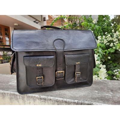 Men's Briefcase Practical Bag Genuine Leather Vintage Laptop Messenger Satchel