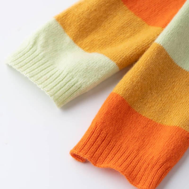 Sinuofude 100% Cashmere Spring Color-Block Scarf