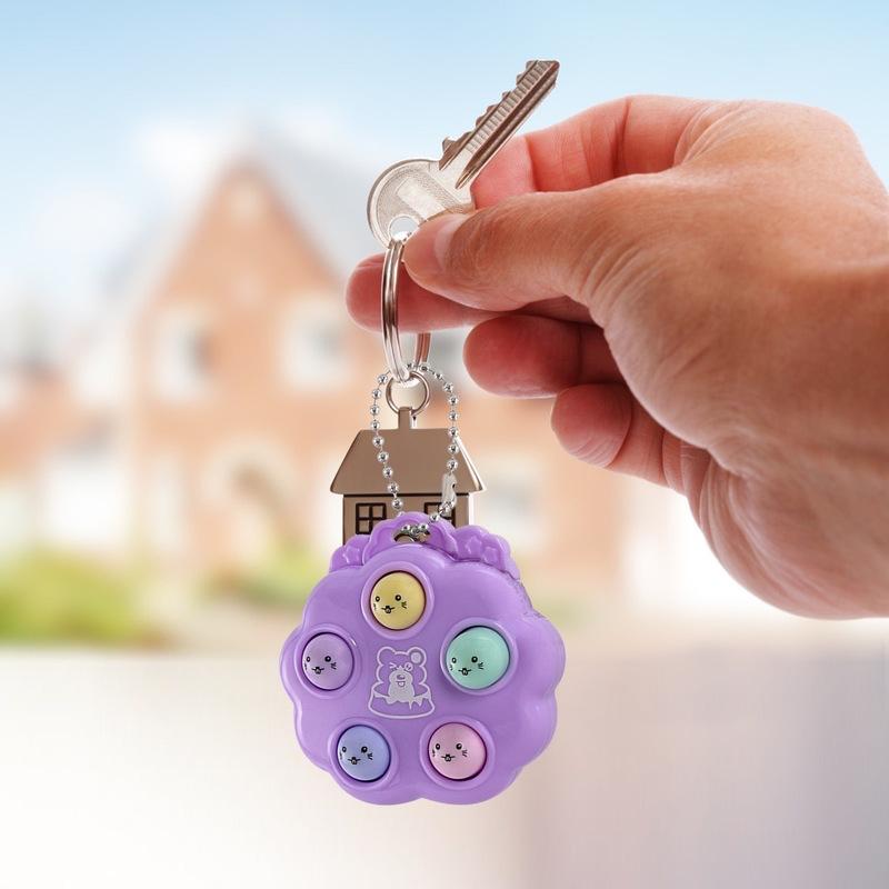 Portable Antistress Decompression Toys Fidget Toys Whack A Mole Keychain Simple Dimple Fidget Board for Children