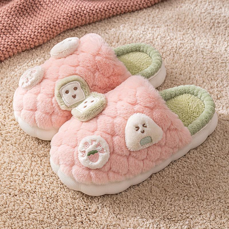 Winter Slippers Home Indoor Autumn and Winter Cotton Slippers Ladies Winter Cute Plush Couple Fluffy Slippers Autumn Dormitory