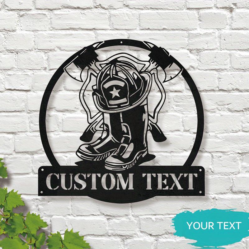 

Metal Firefighter Wall Decor, Fire Department Gift, Easy Mount Sign