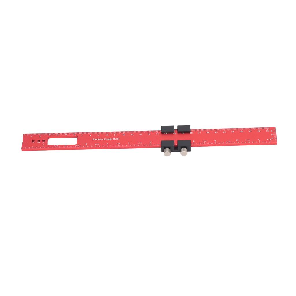 300mm Woodworking Scribing Ruler Aluminum Alloy Woodworking Pocket Slide Stop Marking Ruler