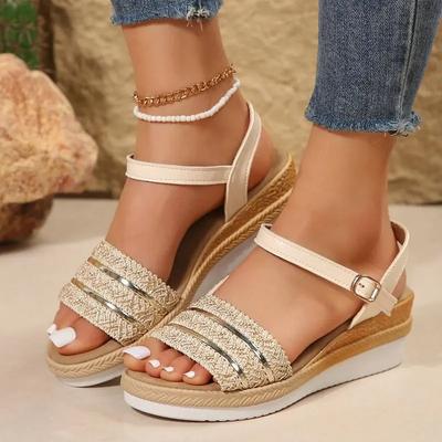 Summer Fashion Open Toe Wedge Sandals Women Casual Comfortable Non Slip Beach Shoes Woman Lightweight Walking Sandals Plus Size