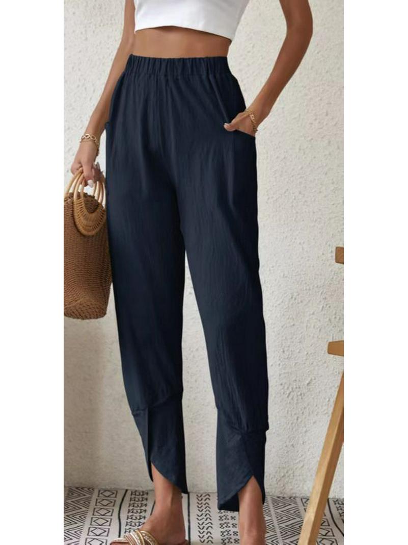 

2024 Women s European & American Autumn Casual Joggers - Loose Pocket, Cotton Linen Skinny Pants Extra Large