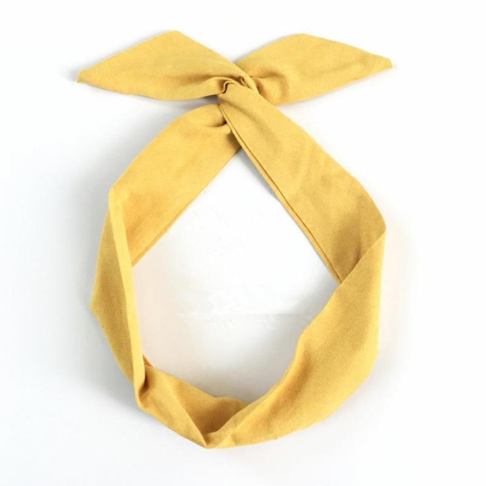 

Solid Color Bunny Ear Ribbon Twist Style Cross Bowknot Hairband Fashion Accessories