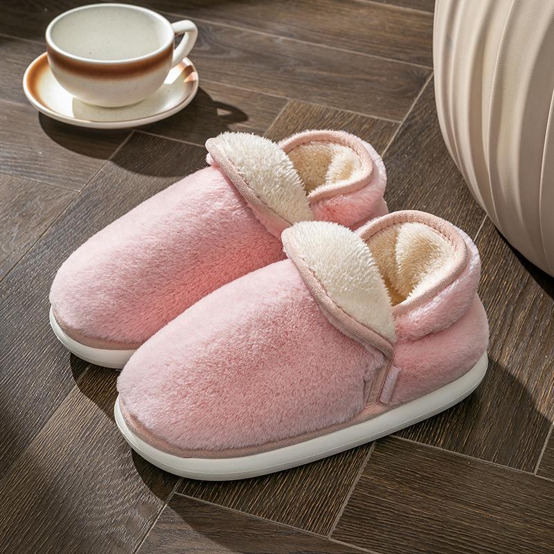 Bag heel cotton slippers non-slip elderly women's winter new thickened and velvet mother warm cotton shoes thick sole