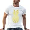 Gold Pineapple Classic Design TShirt Worker Basic Short Sleeve Tee