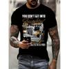 Vintage Wolf Grafik T-Shirt Herren Sommer Outdoor Herren Kurzarm T-Shirt Übergroßes Herren T-Shirt Mode Rundhals Herrenbekleidung