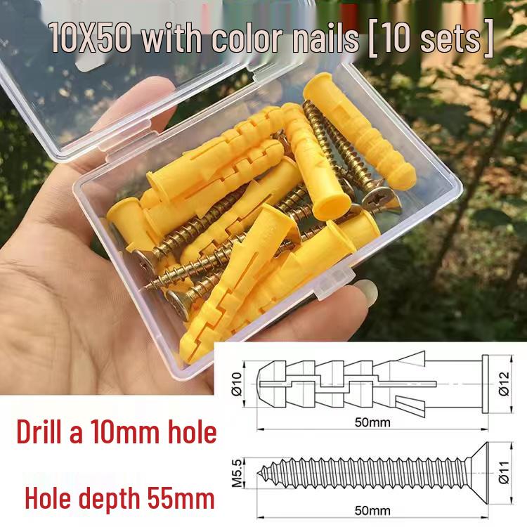 Home Use Mixed Pack: Yellow Plastic Expansion Tubes, Zinc Nails, Stainless Steel Screws