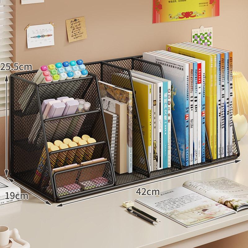 Large Capacity Desktop Bookshelf Office Desk Storage Organizer For Office Stationery