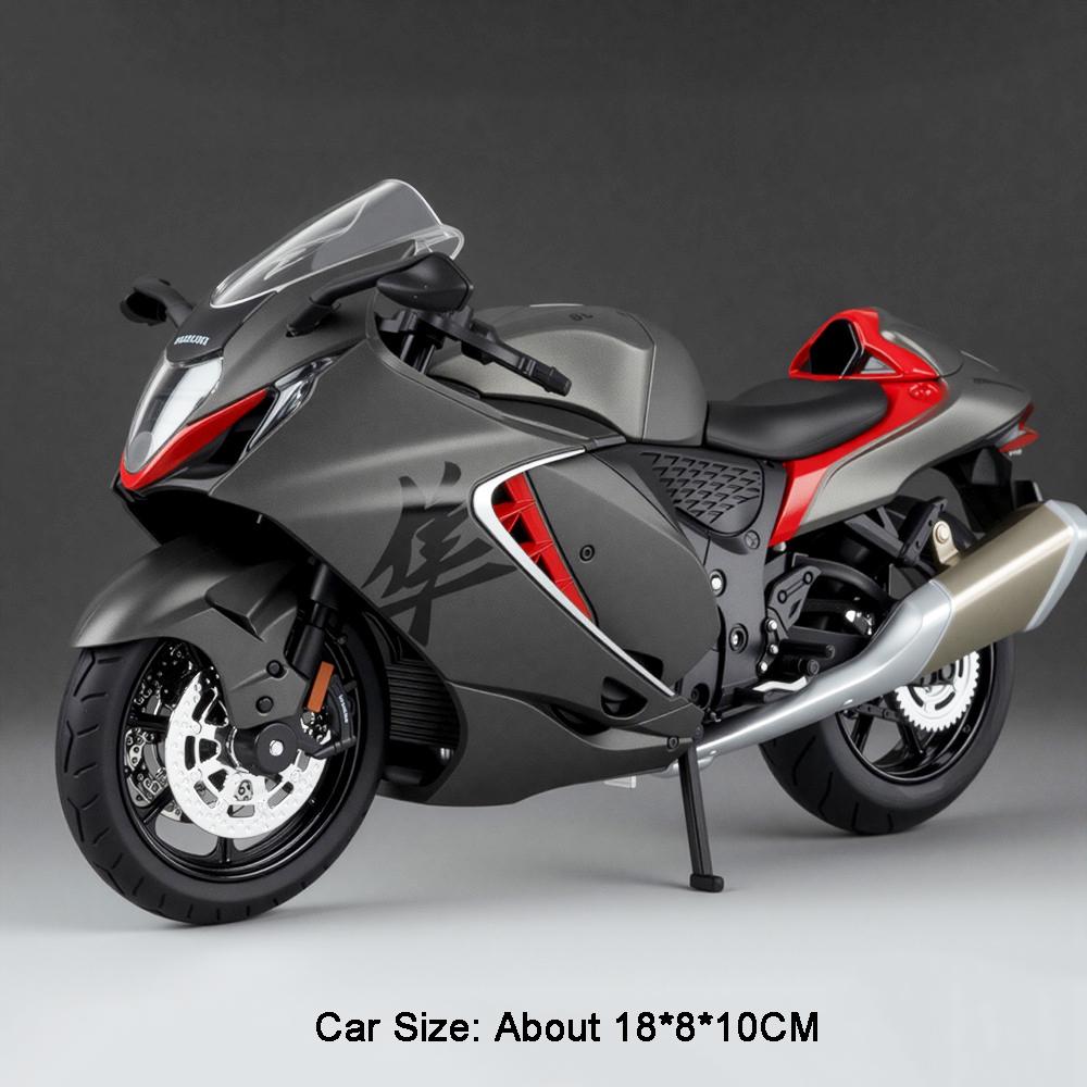 1:12 R3 אופנוע סוזוקי הייאבוסה מכוניות סגסוגת צעצוע דגמים יצוקים בצפיפות צמיגי גומי עם מוזיקה קלה דגמי רכבים מיניאטוריים קישוט מודל