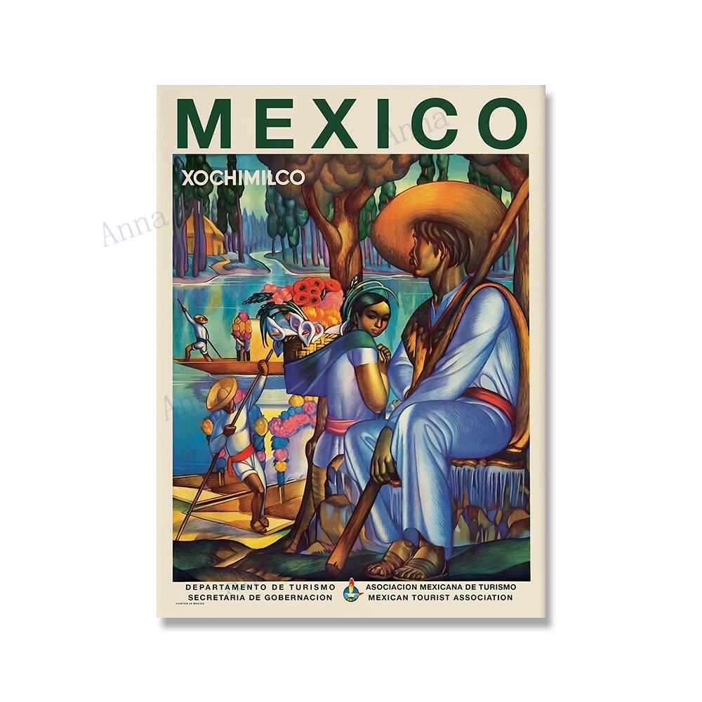 Mexická výstava Umělecké plakáty a tisky Květinové Vintage nástěnné umělecké dekorace Latinskoamerická Artesanía Obraz na plátno do obývacího pokoje