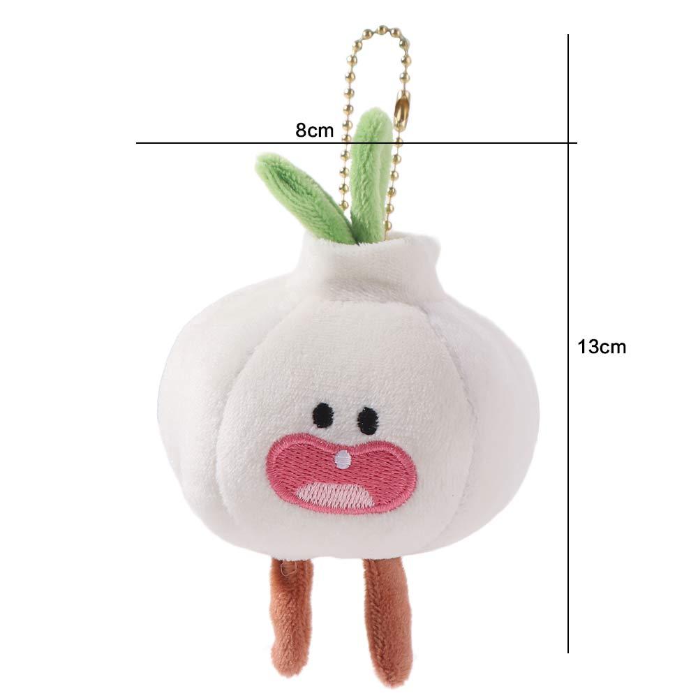 Cute Funny Vegetable Keychain Plant Key Ring Garlic Pendant Garlic Plush Doll Backpack Pendant