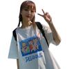 Summer New Small Fresh and Cute Cartoon Bear Print Loose Large Size Student Short-sleeved T-shirt Top Women