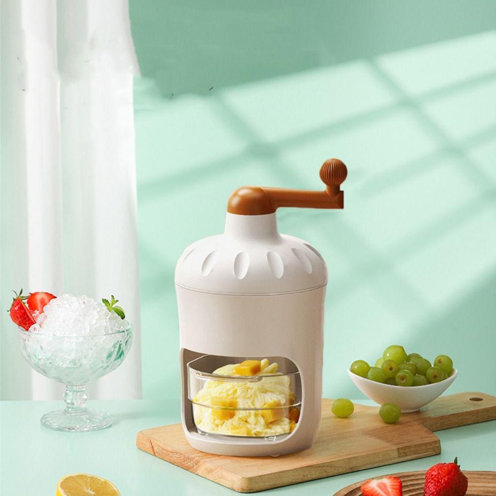 

Stainless Steel Blade Shaved Ice Machine With Tray Ice Snow Shaver Summer білий