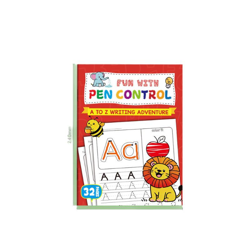 Uppercase & Lowercase Calligraphy Practice Sheets: Pen Control & Writing Workbook for Primary Students