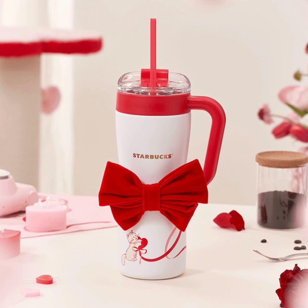 Starbucks Limited Edition Overseas Valentine Series Stainless Steel Tumbler Ribbon