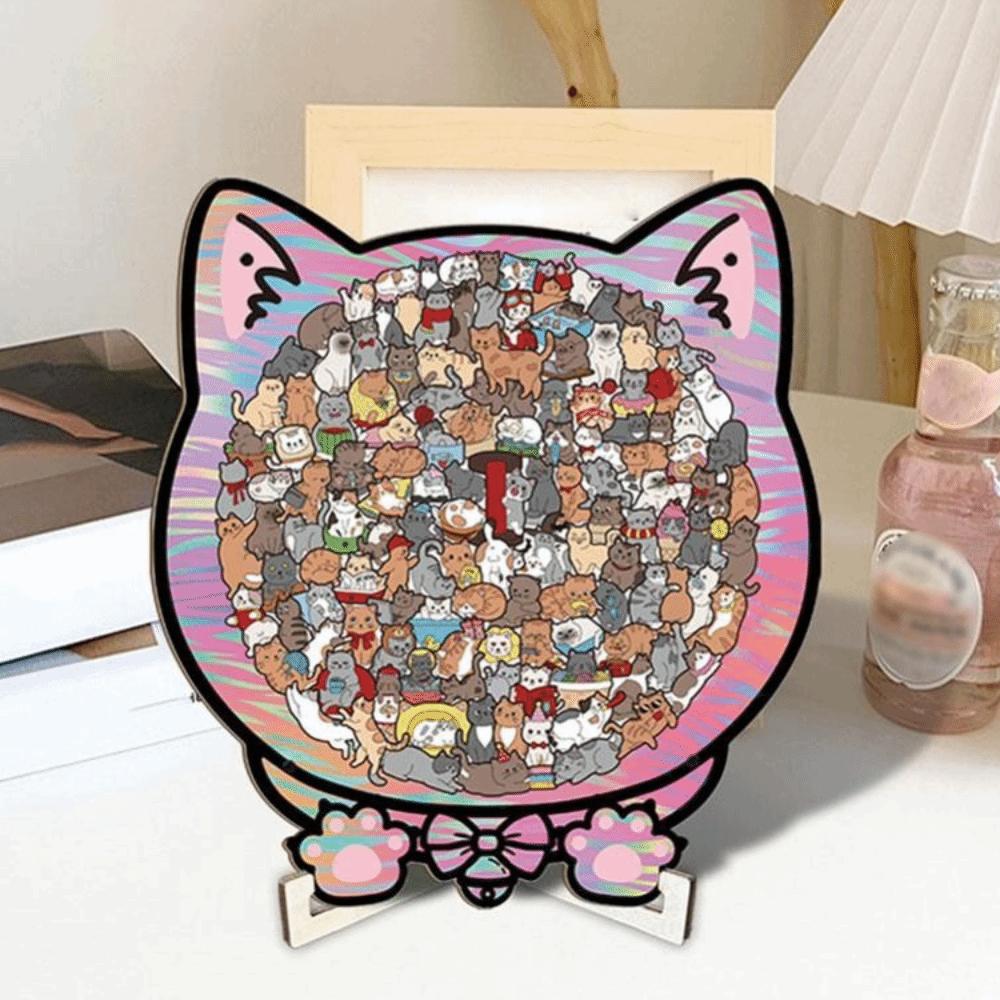 Cute Kitten Cat Puzzle Irregular Puzzle Toy Animal Puzzle Unique Irregular Puzzle Children's Toy