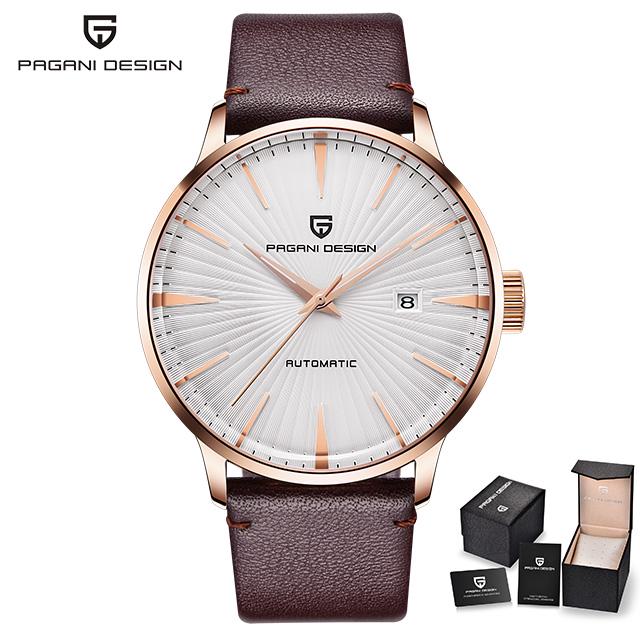 Pagani Design Menn Business Mechanical Watches for Men Waterproof Dress Watch Luxury Rustfritt stål Automatisk Armbåndsur